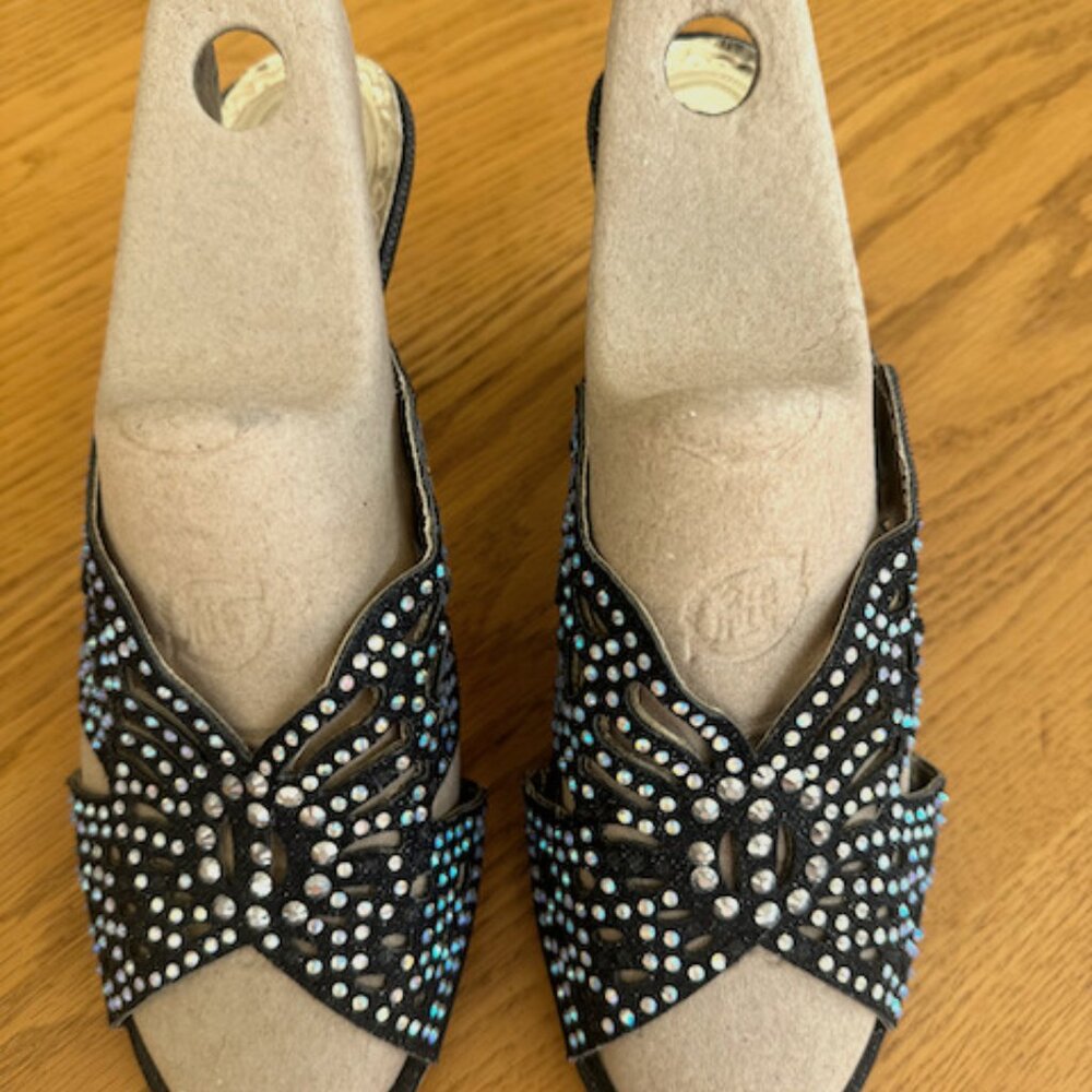 Black Sparkly Slipons